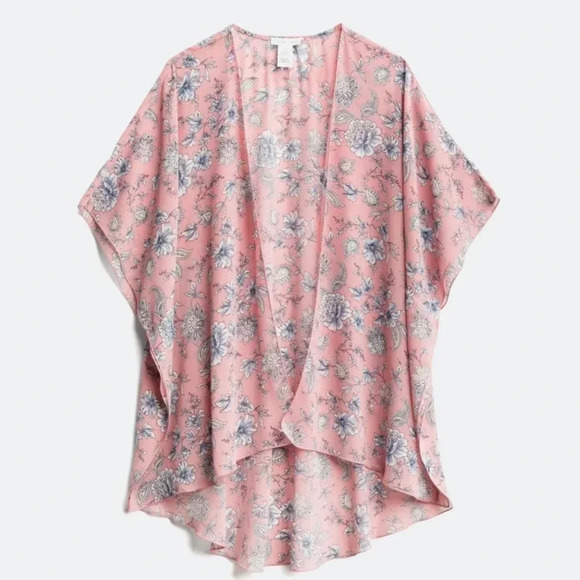 Emory Park pink with  blue flowers kimono size small in perfect condition. - Picture 1 of 9